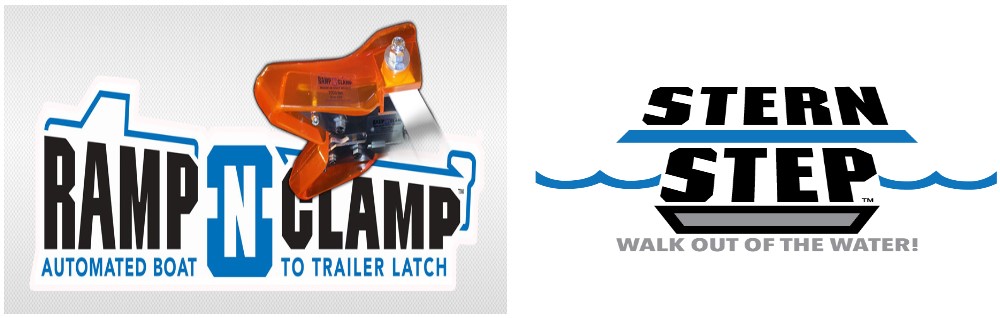 Stern Sliding Ramp stern step, Ramp-N-Clamp Automatic Boat to Trailer Latch, Auto latch
